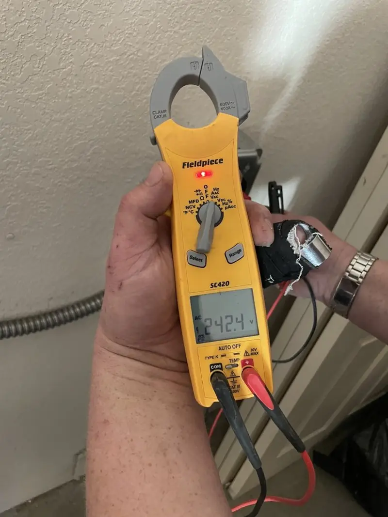 Voltage testing with clamp meter during Generator Installation in Windber
